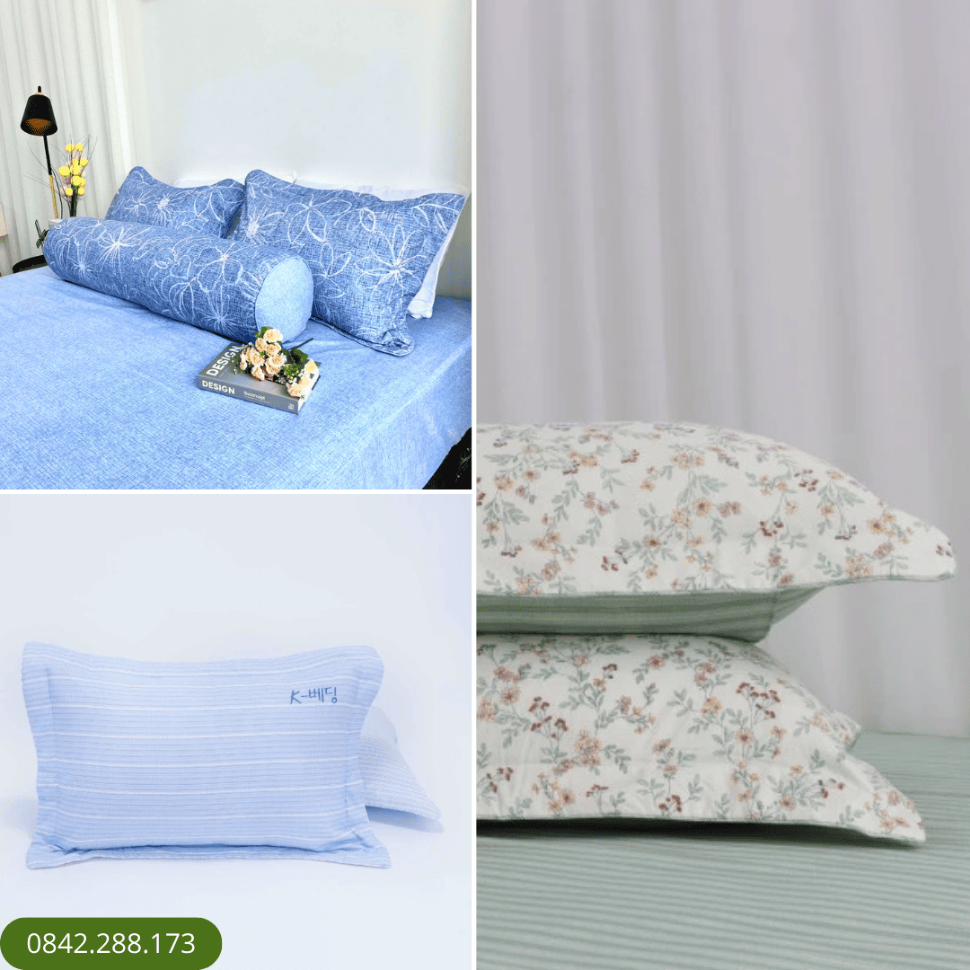 Vỏ Gối Nằm Chần Bông K-bedding By Everon Chất Vải Microtencel Hàn Quốc KMTP