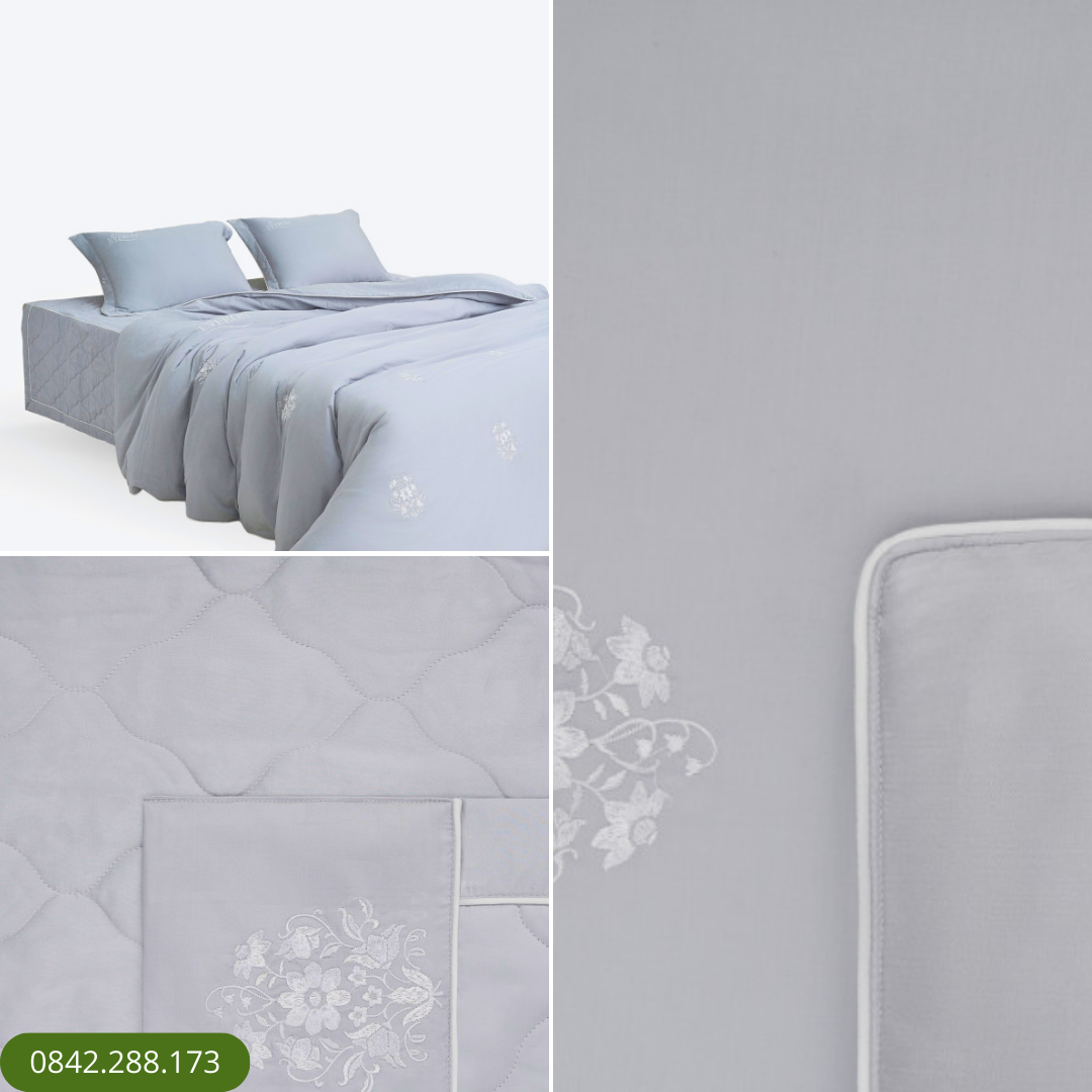Chăn Hoa Thêu Xám – EST25042 