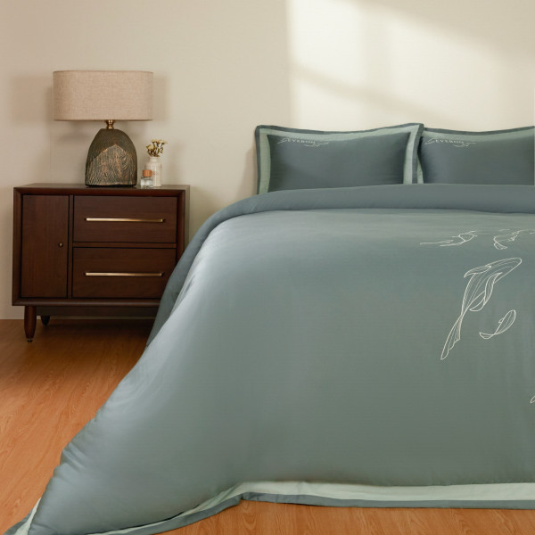 Bộ chăn ga chun chần Mặt hồ xanh - ESB26005 Bộ chăn ga chun chần Mặt hồ xanh - ESB26005