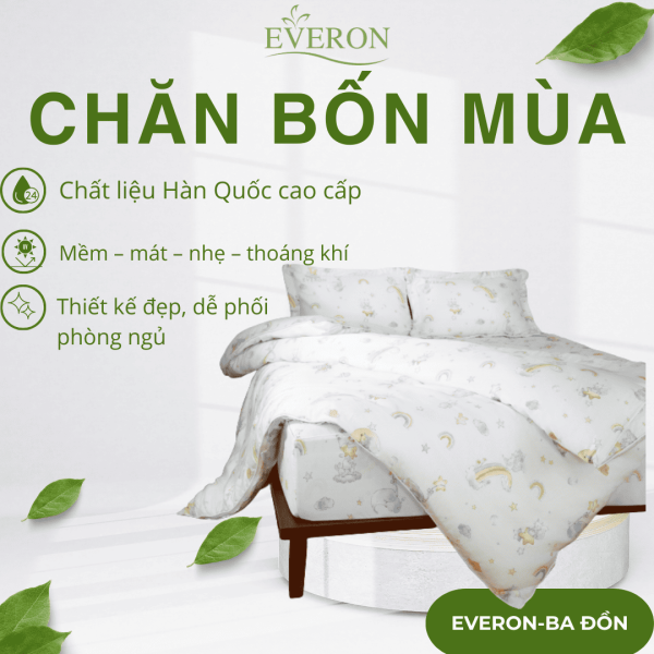 Chăn bốn mùa Everon Vườn thú trên mây - CPT26201