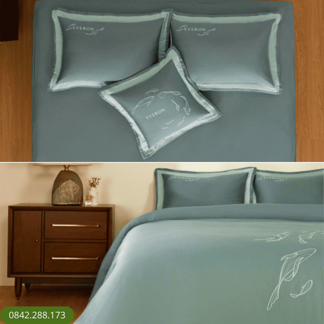 Bộ chăn ga chun chần Mặt hồ xanh - ESB26005