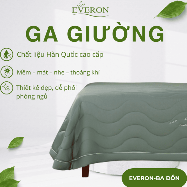 Bộ chăn ga chun chần Mặt hồ xanh - ESB26005