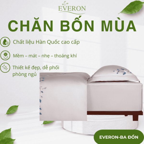 Chăn bốn mùa Everon Mẫu đơn tím - ESTC26003