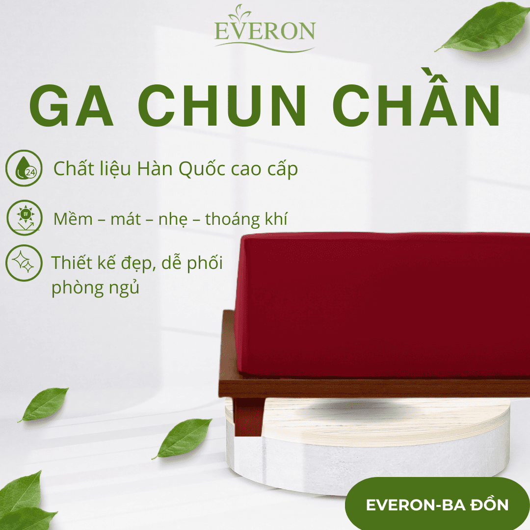 Ga chun chần Everon Cẩm chướng đỏ - ESTC26007 Ga chun chần Everon Cẩm chướng đỏ - ESTC26007