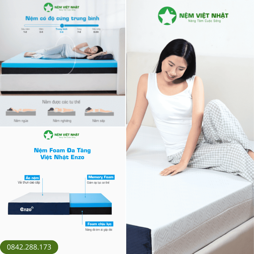 Nệm Foam Đa Tầng Việt Nhật Enzo