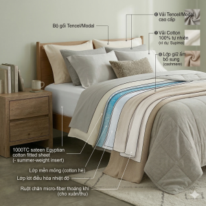 Cách chọn chăn ga dùng được cho cả bốn mùa